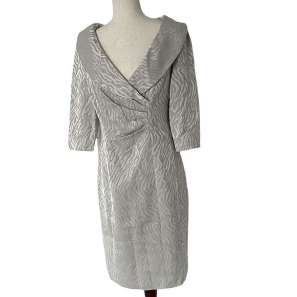 Kay Unger New York midi dress with shawl collar size 8 - Picture 1 of 10
